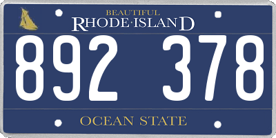 RI license plate 892378