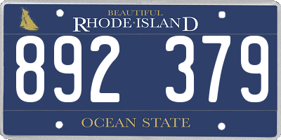 RI license plate 892379