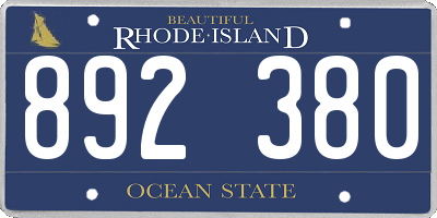 RI license plate 892380