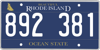 RI license plate 892381