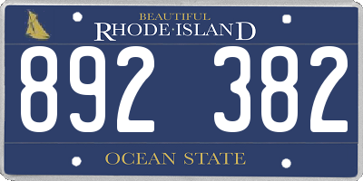 RI license plate 892382