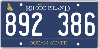 RI license plate 892386