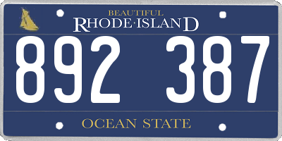 RI license plate 892387