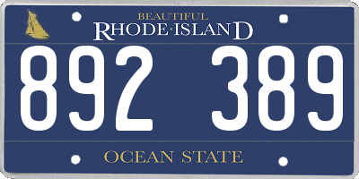RI license plate 892389