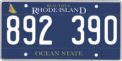 RI license plate 892390