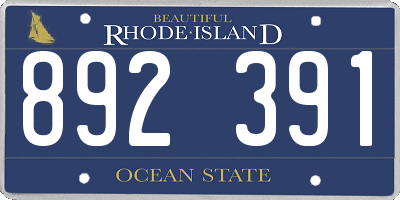 RI license plate 892391