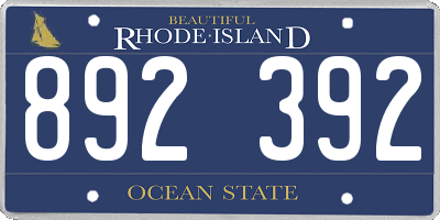 RI license plate 892392