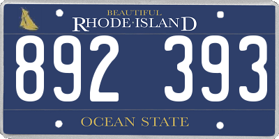 RI license plate 892393