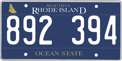 RI license plate 892394