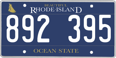 RI license plate 892395