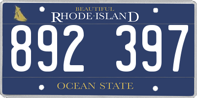 RI license plate 892397