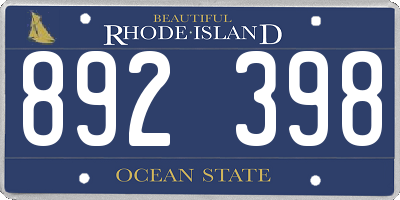 RI license plate 892398