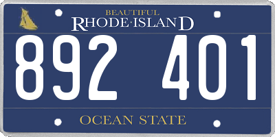 RI license plate 892401