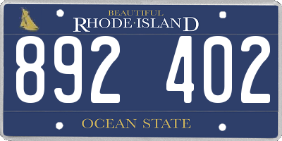 RI license plate 892402