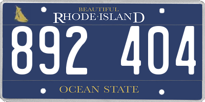 RI license plate 892404