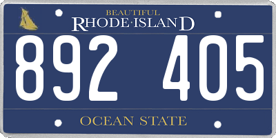 RI license plate 892405