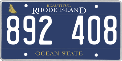 RI license plate 892408