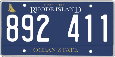RI license plate 892411