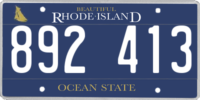 RI license plate 892413