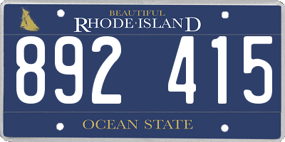 RI license plate 892415