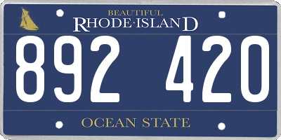 RI license plate 892420