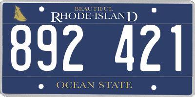 RI license plate 892421