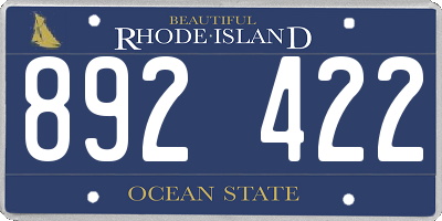 RI license plate 892422