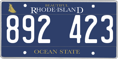RI license plate 892423