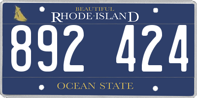 RI license plate 892424