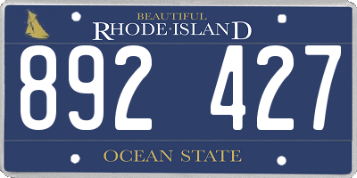 RI license plate 892427