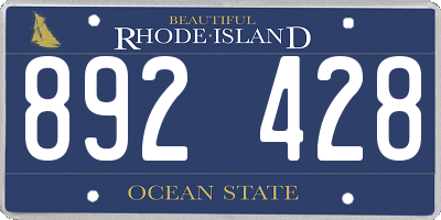 RI license plate 892428