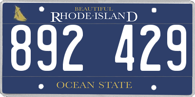 RI license plate 892429