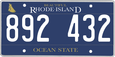 RI license plate 892432