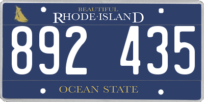 RI license plate 892435