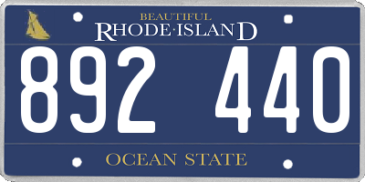 RI license plate 892440