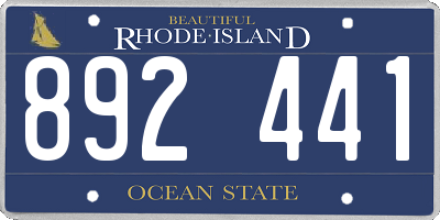 RI license plate 892441