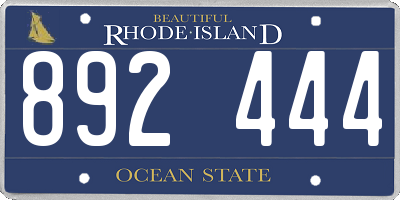RI license plate 892444