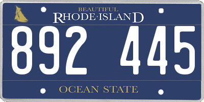 RI license plate 892445