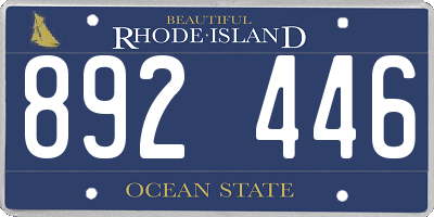 RI license plate 892446