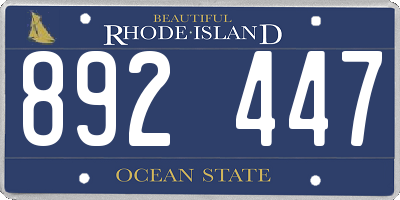 RI license plate 892447