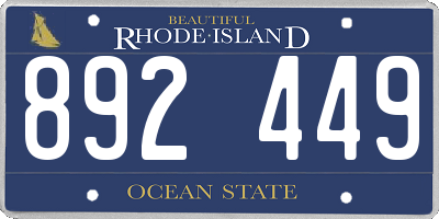 RI license plate 892449