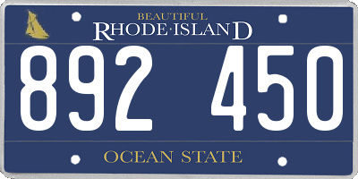 RI license plate 892450