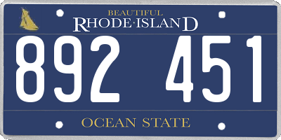 RI license plate 892451