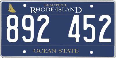RI license plate 892452