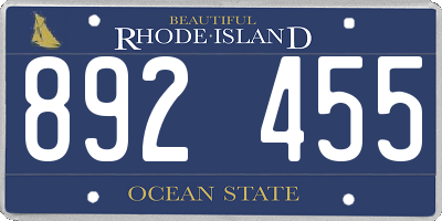 RI license plate 892455