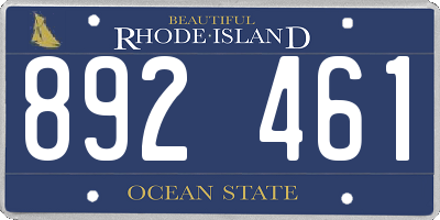 RI license plate 892461