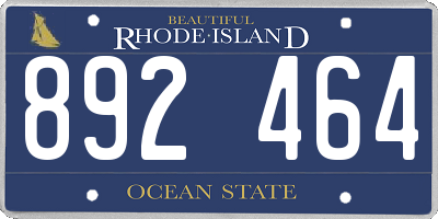 RI license plate 892464