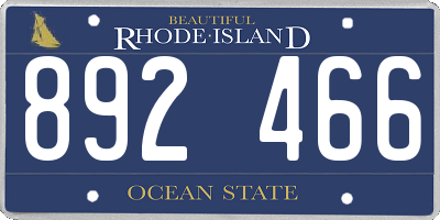 RI license plate 892466
