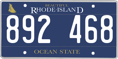 RI license plate 892468