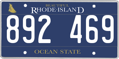 RI license plate 892469